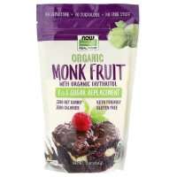 NOW Foods, Real Food, Organic Monk Fruit, 1-to-1 Sugar Replacement, Bio-Mönchsfrucht, 1:1-Zuckerersatz, 454 g