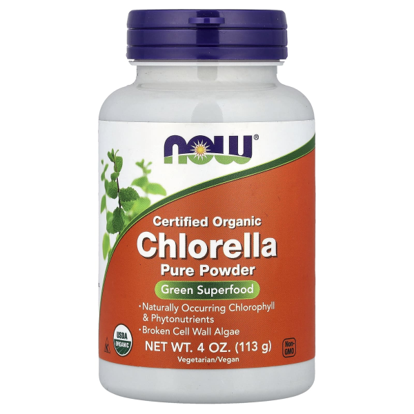 NOW Foods, Certified Organic Chlorella, bio-zertifizierte Chlorella, reines Pulver, 113 g