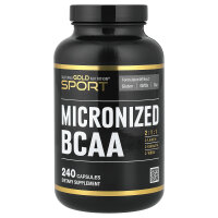 California Gold Nutrition, Sport, Micronized BCAA, Branched Chain Amino Acids, mikronisierte verzweigtkettige Aminosäuren, 500 mg, 240 pflanzliche Kapseln