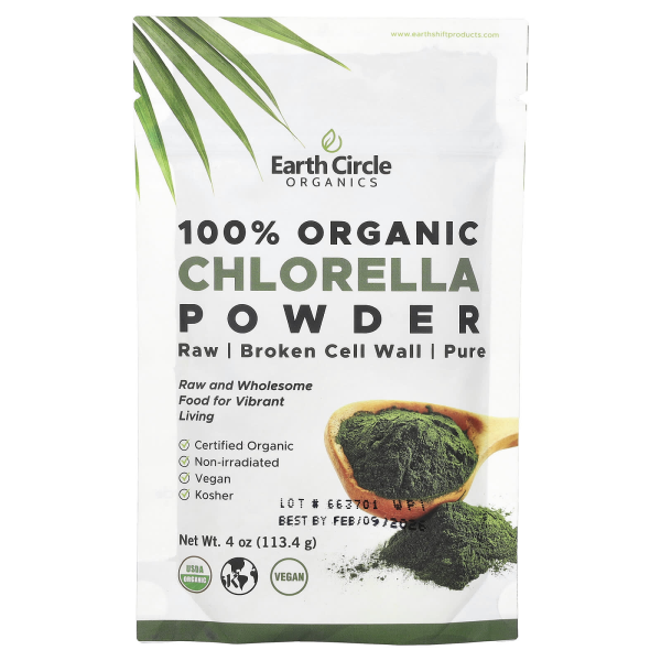 Earth Circle Organics, 100% Bio-Chlorellapulver, 113,4 g