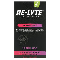 Redmond Trading Company, Re-Lyte Electrolyte Mix, Beerenmischung, 15 Sticks, je 6,5 g