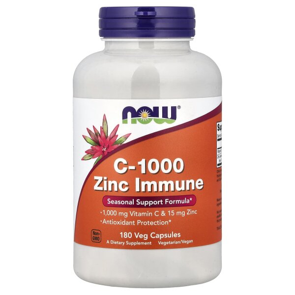 NOW Foods, C-1000 Zinc Immune, 180 pflanzliche Kapseln