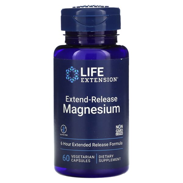 Life Extension, Extend-Release Magnesium, Magnesium mit verlängerter Freisetzung, 250 mg, 60 pflanzliche Kapseln