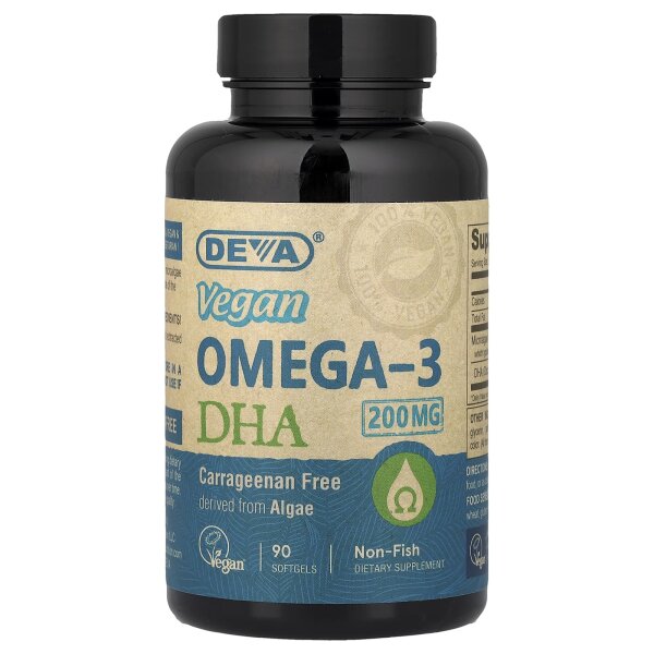 Deva, Veganes Omega-3 DHA, 90 vegane Kapseln