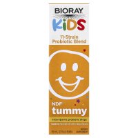 Bioray, Kids, NDF Tummy, 11-Strain Probiotic Blend, NDF-Präparat für Kinder, Mischung aus 11 probiotischen Stämmen, Himbeergeschmack, 60 ml