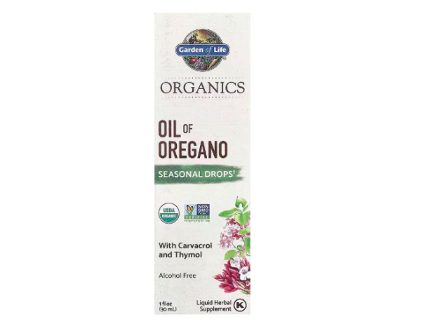 Garden of Life, Organics, Oil of Oregano, Oreganoöl, saisonale Tropfen, alkoholfrei, 30 ml