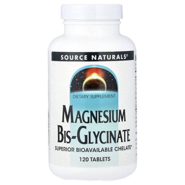Source Naturals, Magnesiumbis-Glycinat, 120 Tabletten