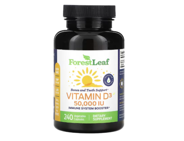 Forest Leaf, Vitamin D3, 1.250 mcg (50.000 IU), 240 pflanzliche Kapseln