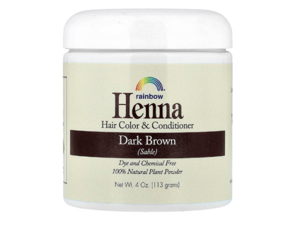 Rainbow Research, Henna, Haarfarbe & -spülung, Dunkelbraun (Zobel), 113 g