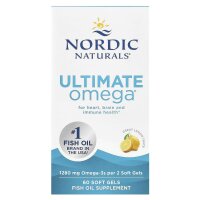 Nordic Naturals, Ultimate Omega, Omega-3-Fischöl, Zitrone, 1.280 mg, 60 Weichkapseln
