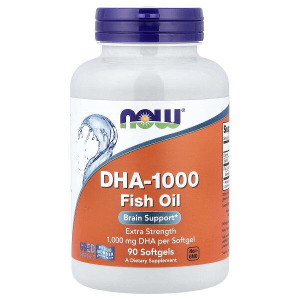 NOW FOODS, DHA-1000 BRAIN SUPPORT Gehirn Gesundheit 90 Weichkapseln