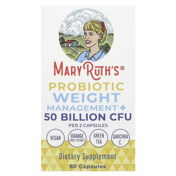 MaryRuths, Probiotic Weight+ Management, 50 Milliarden, 60 Kapseln