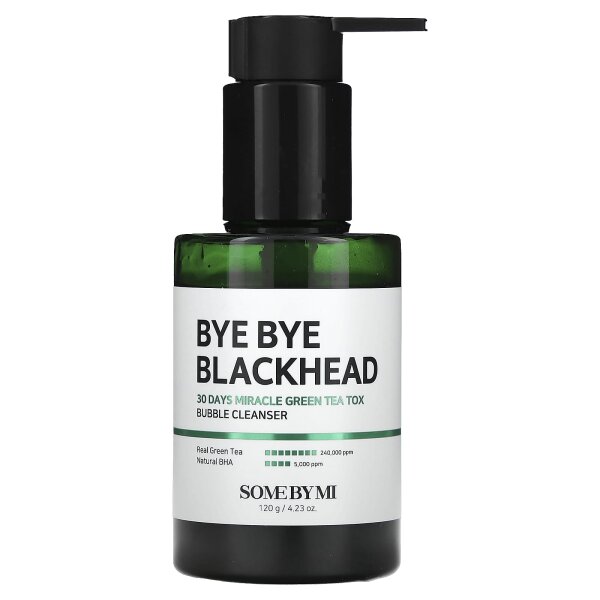 SOME BY MI, Bye Bye Blackhead 30 Days Miracle Green Tea Tox Bubble Cleanser, Bubble-Reiniger mit grünem Tee entfernt Mitesser in 30 Tagen, 120 g