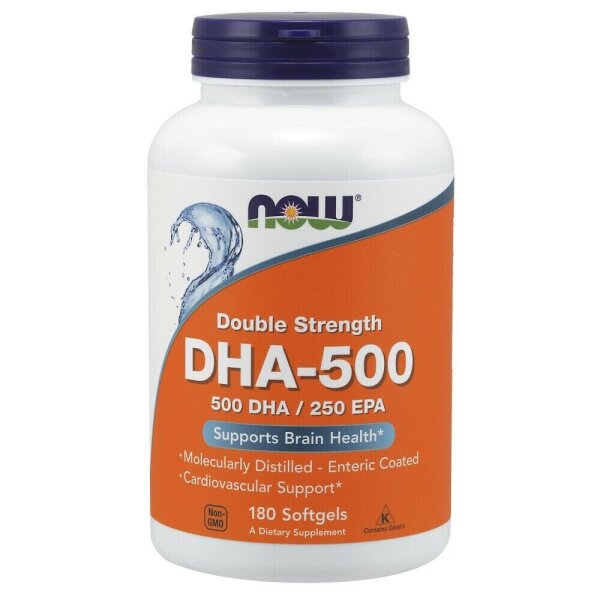 Now Foods, Double Strength DHA-500, 500 DHA/250 EPA, 180 Weichkapseln
