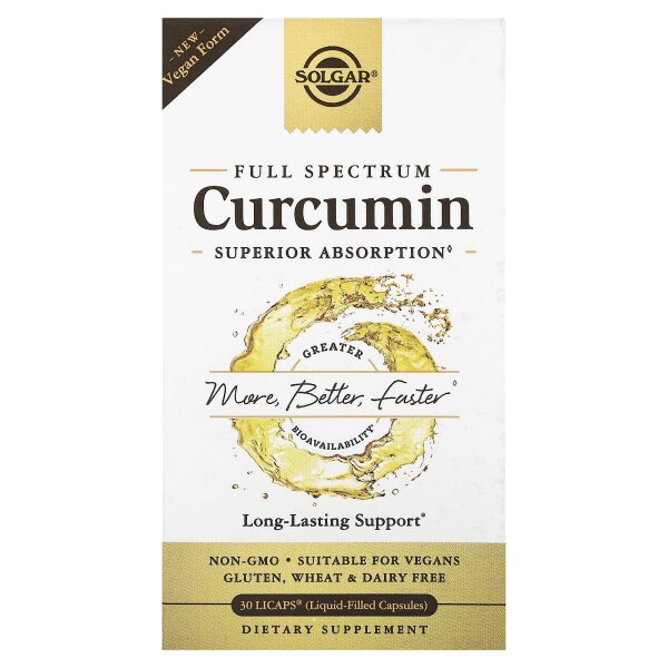 Solgar, Full Spectrum Curcumin, Vollspektrum-Kurkumin, 30 LiCaps