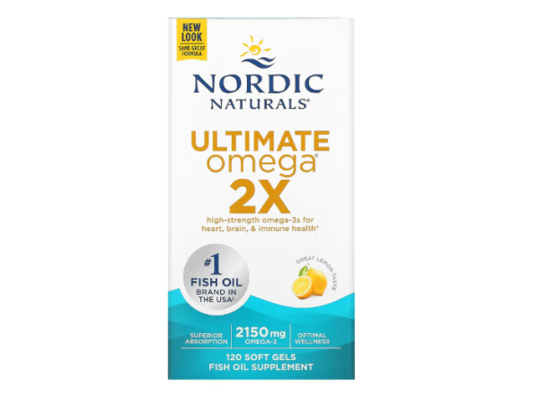 Nordic Naturals, Ultimate Omega 2X, Omega-3-Fischöl, Zitrone, 2.150 mg, 120 Weichkapseln