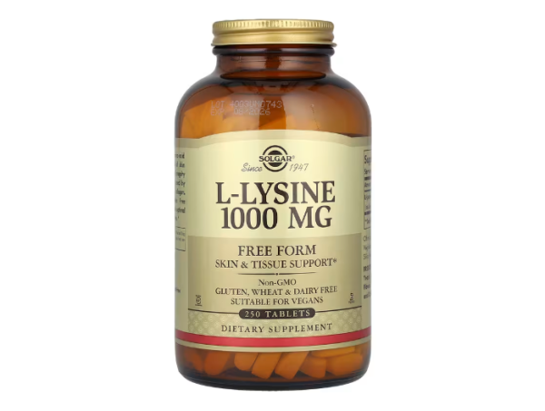 Solgar, L-Lysine, Free Form, L-Lysin, freie Form, 1.000 mg, 250 Tabletten