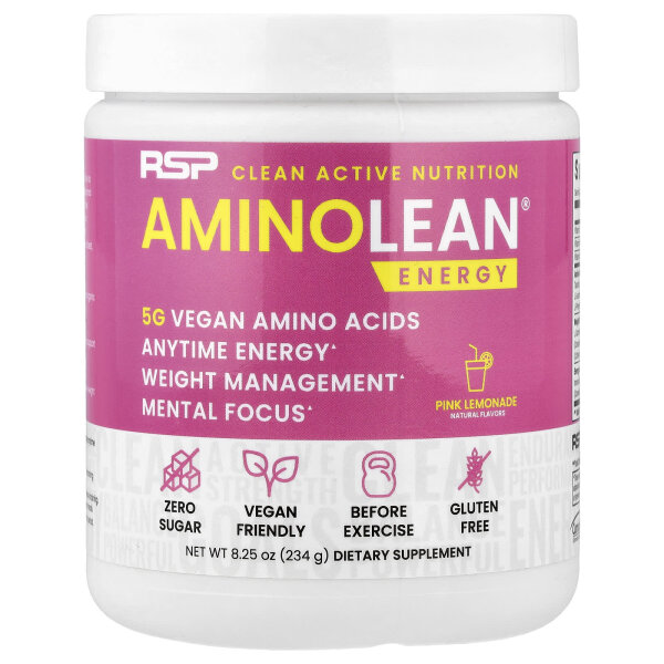 RSP Nutrition, AminoLean, Energy, Aminosäuren für Energie, pinke Limonade, 246 g