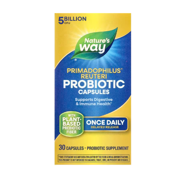 Natures Way, Primadophilus® Reuteri Probiotic, Probiotikum mit 5 Milliarden KBE, 30 Kapseln