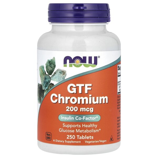NOW Foods, GTF Chrom, 200 mcg, 250 Tabletten