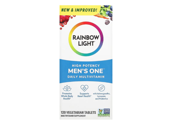 Rainbow Light, Men‘s One Daily Multivitamin, tägliches Multivitamin für Männer, hochwirksam, 120 vegetarische Tabletten
