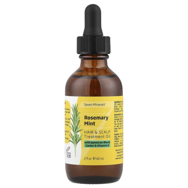 Seven Minerals, Rosemary Mint, Hair & Scalp Treatment Oil, Rosmarin-Minze, Haar- und Kopfhaut-Behandlungsöl, mit jamaikanischem schwarzem Rizinus und Vitamin E, 60 ml