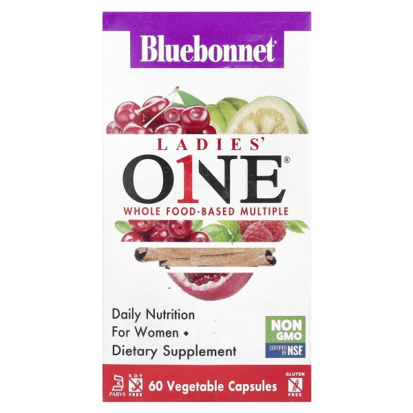 Bluebonnet Nutrition, Women‘s One®, Whole Food-Based Whole Food-Based, Multivitaminpräparat auf Vollwert-Basis, 60 pflanzliche Kapseln