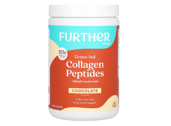 Further Food, Grass Fed Collagen Peptides + Reishi Mushroom, Kollagenpeptide von grasgefütterten Kühen + Reishi-Pilze, Schokolade, 322 g
