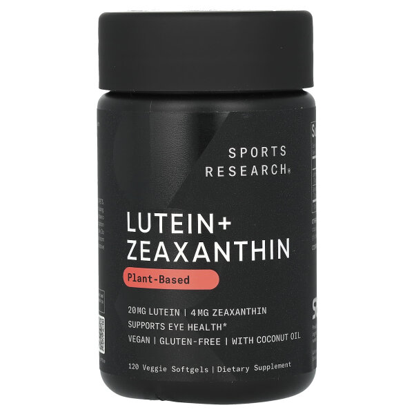 Sports Research, Lutein + Zeaxanthin, Lutein + Zeaxanthin auf pflanzlicher Basis, 120 pflanzliche Weichkapseln