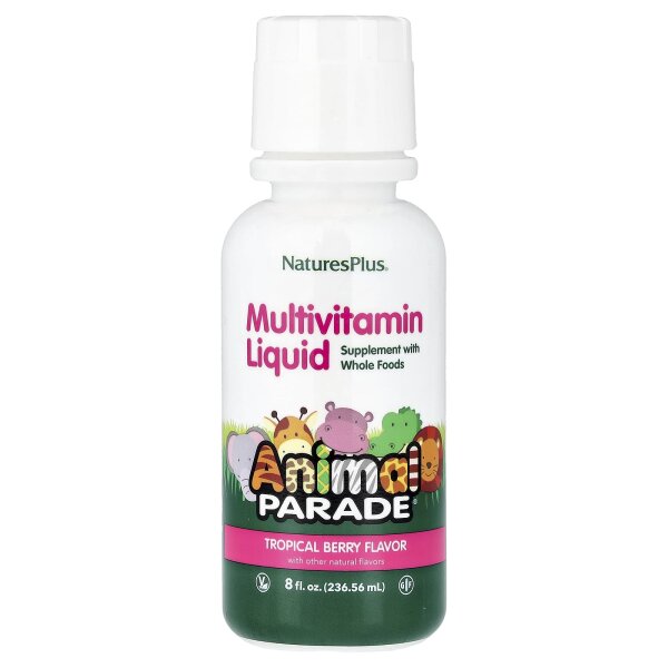 NaturesPlus, Quelle des Lebens, Tier-Parade, Flüssig, Multi-Vitamin für Kinder, Natürlicher Tropischer Beerengeschmack, 236.56 ml