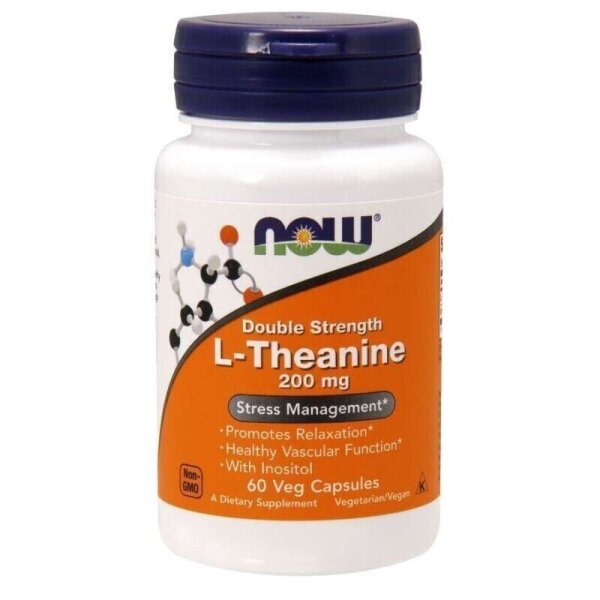 NOW FOODS, L-THEANINE Inositol Doppelte St?rke 200mg 60 Veg. Kapseln