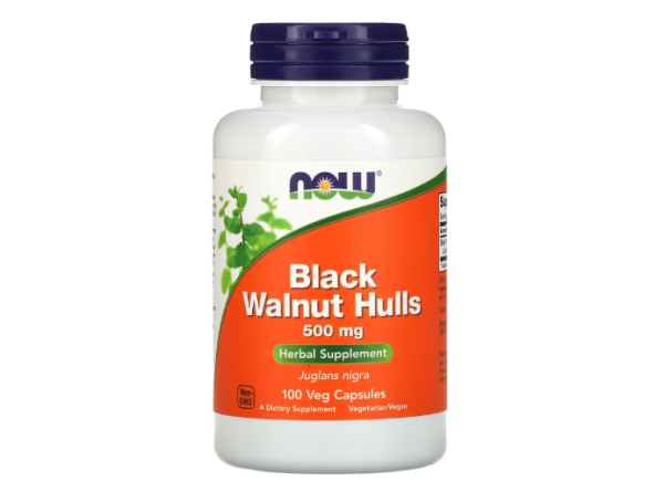 NOW Foods, Black Walnut Hulls, Schwarznussschalen, 500 mg, 100 vegetarische Kapseln