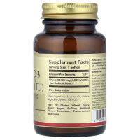 Solgar, Vitamin D3 (Cholecalciferol), 125 mcg (5.000 IU), 100 Weichkapseln
