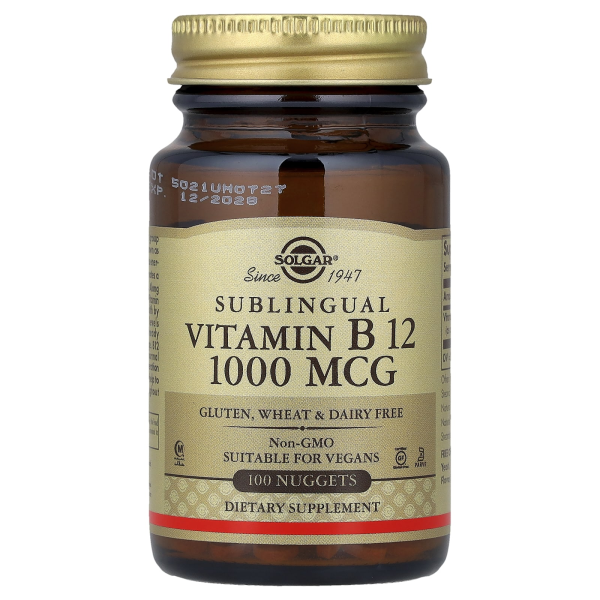 Solgar, Sublinguales Vitamin B 12, 1.000 mcg, 100 Nuggets