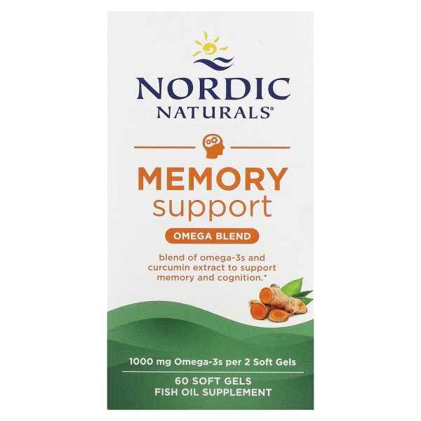 Nordic Naturals, Memory Support, Omega Blend, Unterstützung des Gedächtnisses, Omega-Mischung, 1.000 mg, 60 Weichkapseln