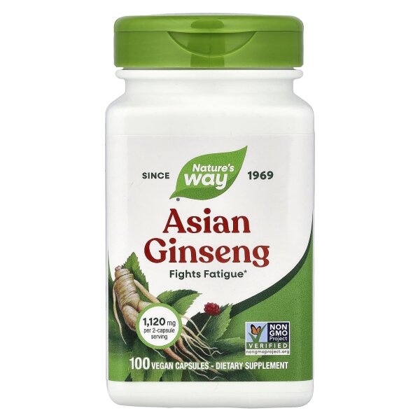 Natures Way, Asiatischer Ginseng, 1.120 mg, 100 vegane Kapseln (560 mg pro Kapsel)