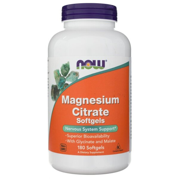 Now Foods, Magnesium Citrate, 180 Weichkapseln