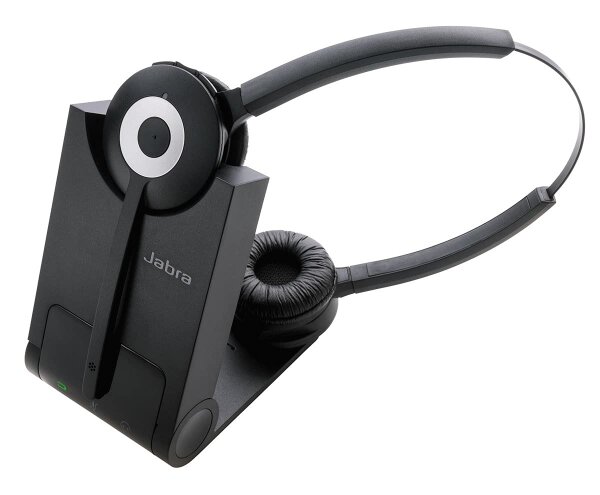 Jabra Pro 920 DECT Kabelloses On-Ear Stereo Headset AUSSTELLUNGSSTÜCK HD Voice und Noise Cancelling - ganztägige Akkulaufzeit - zur Verwendung mit Tischtelefonen in Europa - EU-Stecker, schwarz #1