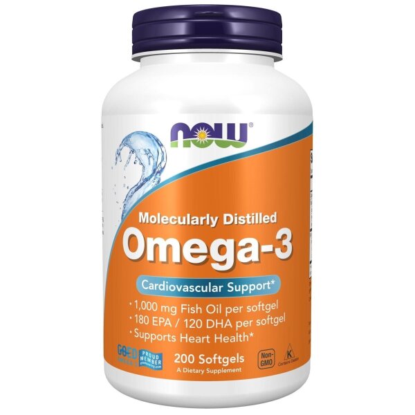 Now Foods, Molecularly Distilled Omega-3, 200 Weichkapseln