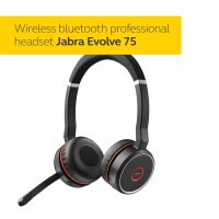 Jabra Evolve 75 UC Wireless Stereo DEFEKT On Ear Headset – Unified Communications Optimised Headphones With Long-Lasting Battery – USB Bluetooth Adapter – Black #1 #1