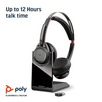 Poly Voyager Focus UC mit Ladestation OHNE DONGEL (Plantronics) - Bluetooth Dual-Ear (Stereo) Headset mit Boom Mic - USB-A Kompatibel mit PC und Mac - Aktive Geräuschunterdrückung - Teams, Zoom & mehr #1 #1 #1