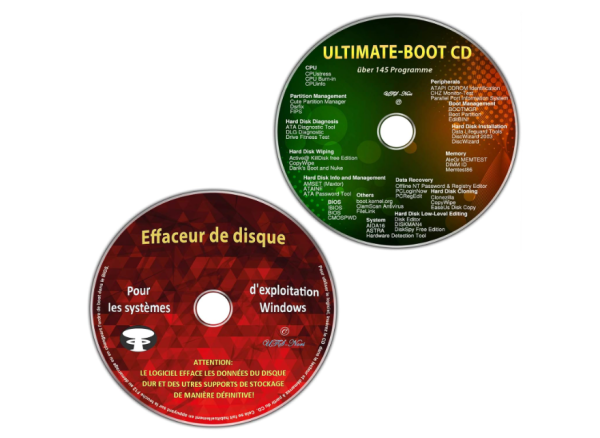 Ultimate Boot CD/ First Aid und Emergency CD + Festplattenlöscher für Windows 10