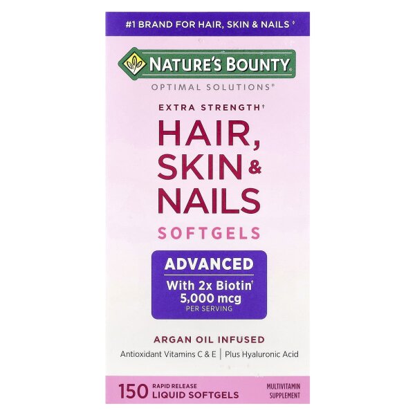 Natures Bounty, Optimal Solutions®, Haare, Haut und Nägel, extra stark, 150 Rapid Release flüssige Weichkapseln