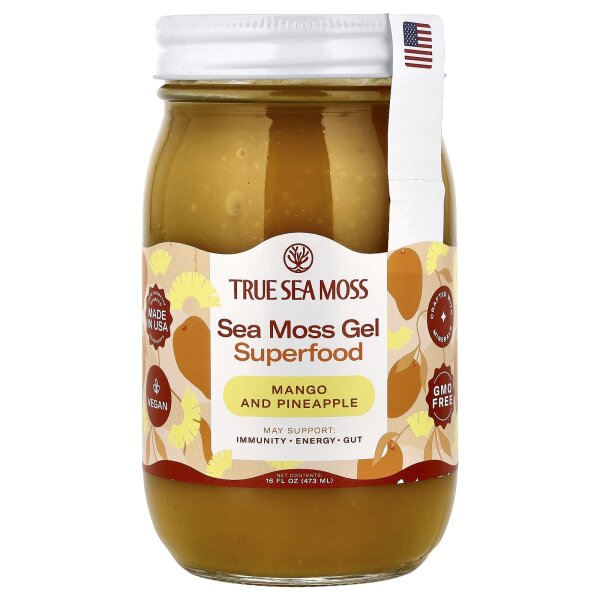 True Sea Moss, Natural Superfood, From The Sea, natürliches Superfood aus dem Meer, Mango und Ananas, 473 g