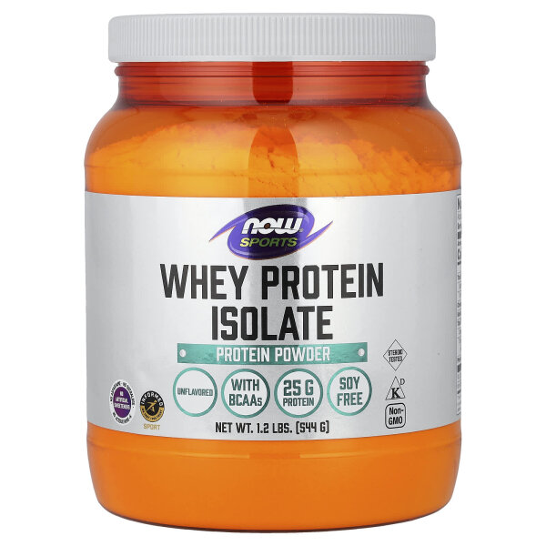 NOW Foods, Sport, Molkenproteinisolat, geschmacksneutral, 544 g