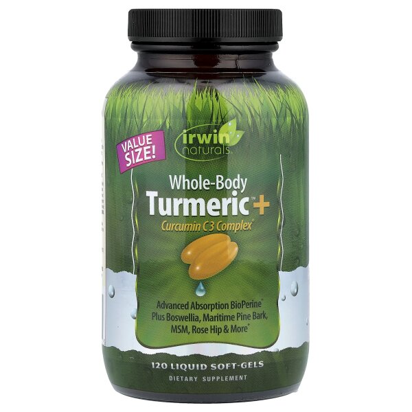 Irwin Naturals, Ganzkörper-Kurkuma- + Curcumin-C3-Komplex, 120 flüssige Weichkapseln