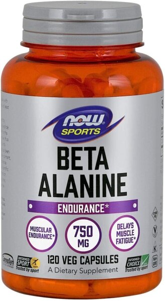 NOW Foods, Sport, Beta-Alanin, Ausdauer, 750 mg, 120 pflanzliche Kapseln