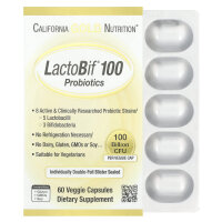 California Gold Nutrition, LactoBif® 100 Probiotics, Probiotika, 100 Milliarden KBE, 60 pflanzliche Kapseln