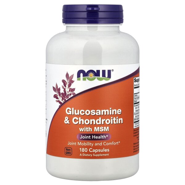 NOW Foods, Glucosamine & Chondroitin with MSM, Glucosamin und Chondroitin mit MSM, 180 vegetarische Kapseln