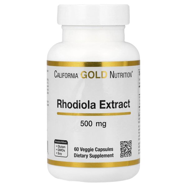 California Gold Nutrition, Rhodiola Extract, Rhodiola-Extrakt, 500 mg, 60 pflanzliche Kapseln